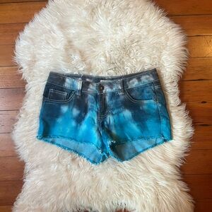 Paris Blues Ombré Tie Dye Blue Shorts